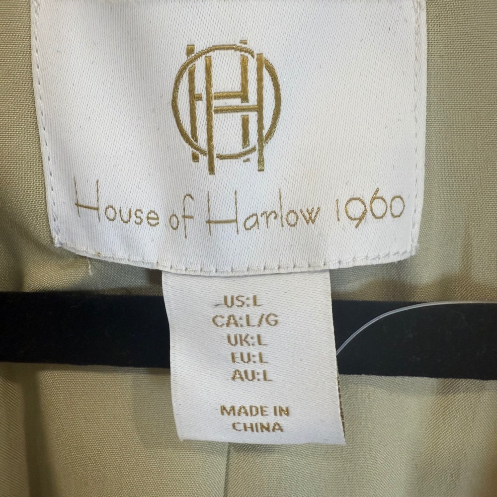 House of Harlow 1960 Double Breasted Linen Blend Blazer Jacket Beige Size L - Picture 8 of 10
